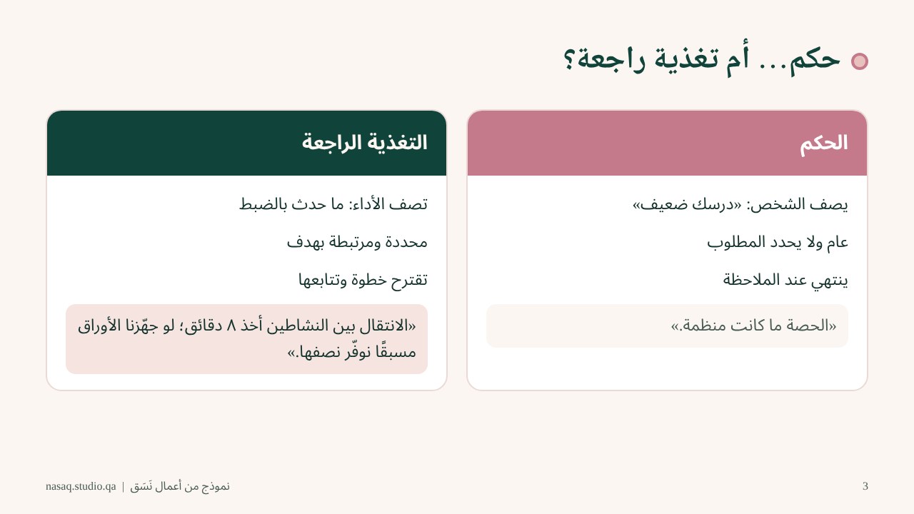 حكم أم تغذية راجعة